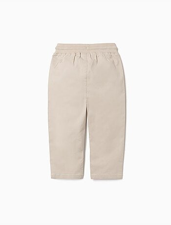 Slim fit twill broek met trekkoord