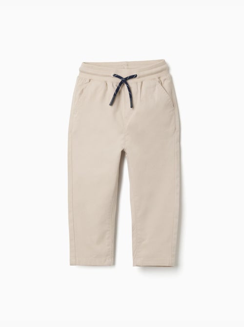 Slim fit twill broek met trekkoord - Kiabi