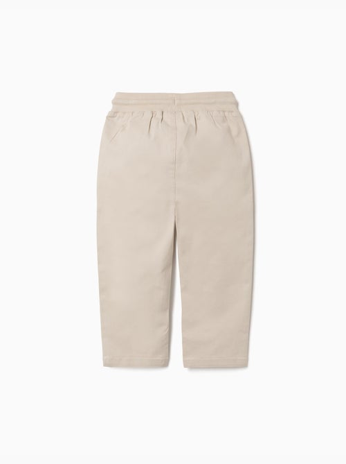 Slim fit twill broek met trekkoord - Kiabi