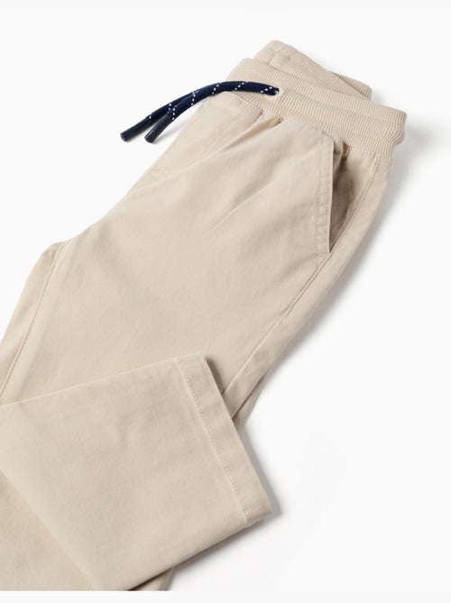 Slim fit twill broek met trekkoord - Kiabi