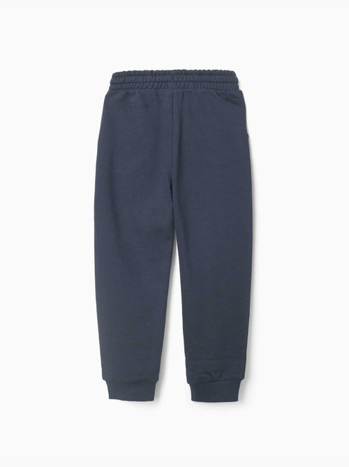 Slim fleece joggers met zakken en ZY print - Kiabi
