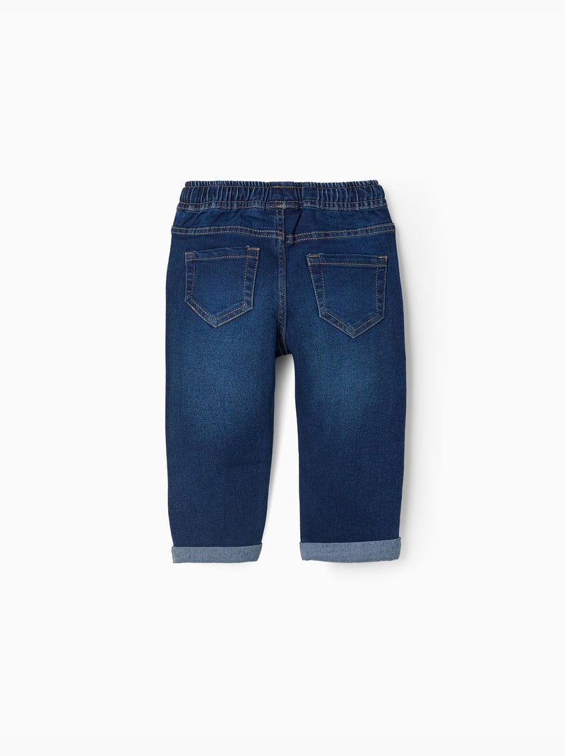 Slim jeans met trekkoord Donkerblauw - Kiabi