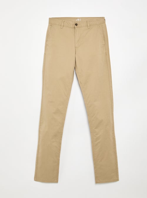 Slimfit chinobroek van 100% katoen L36 1,90+ - Kiabi