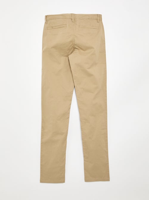 Slimfit chinobroek van 100% katoen L36 1,90+ - Kiabi