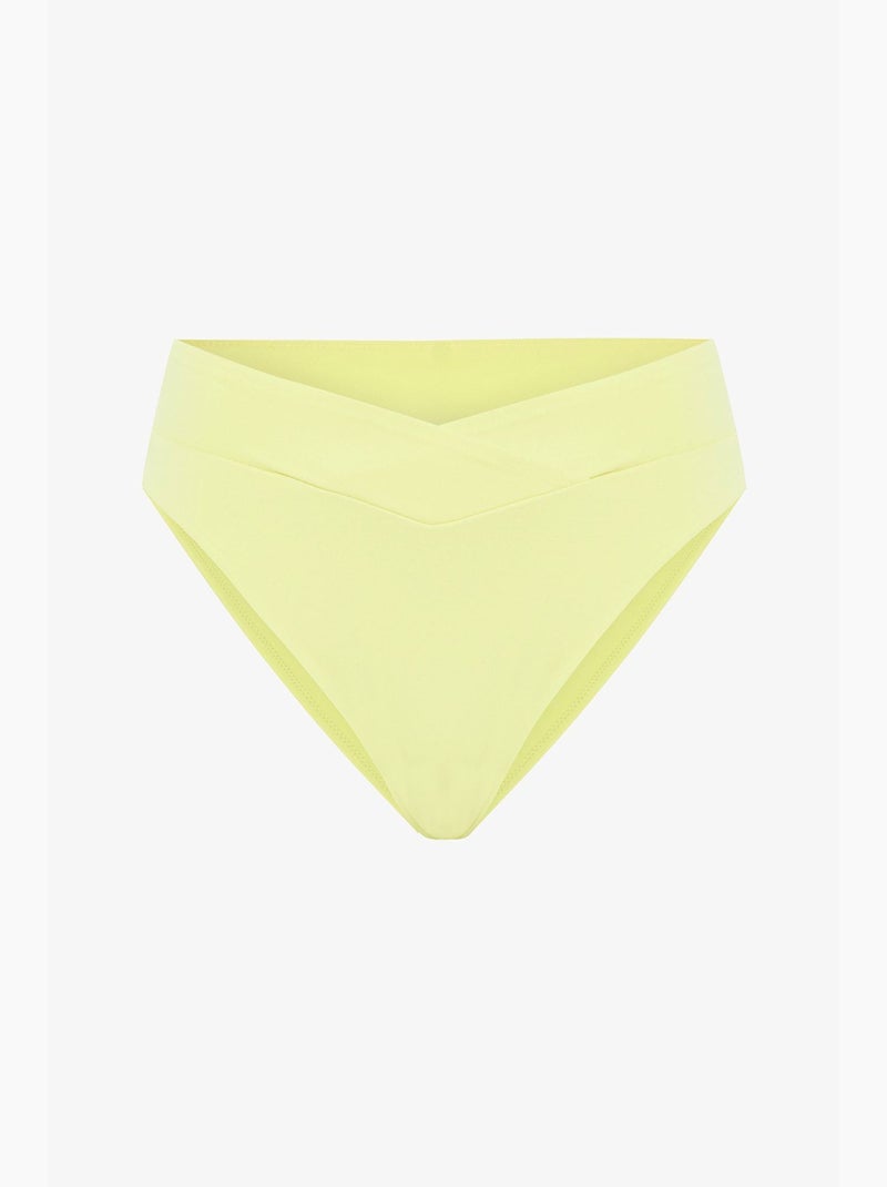 Slip bikinibroekje met v-snede penti Citroengeel - Kiabi