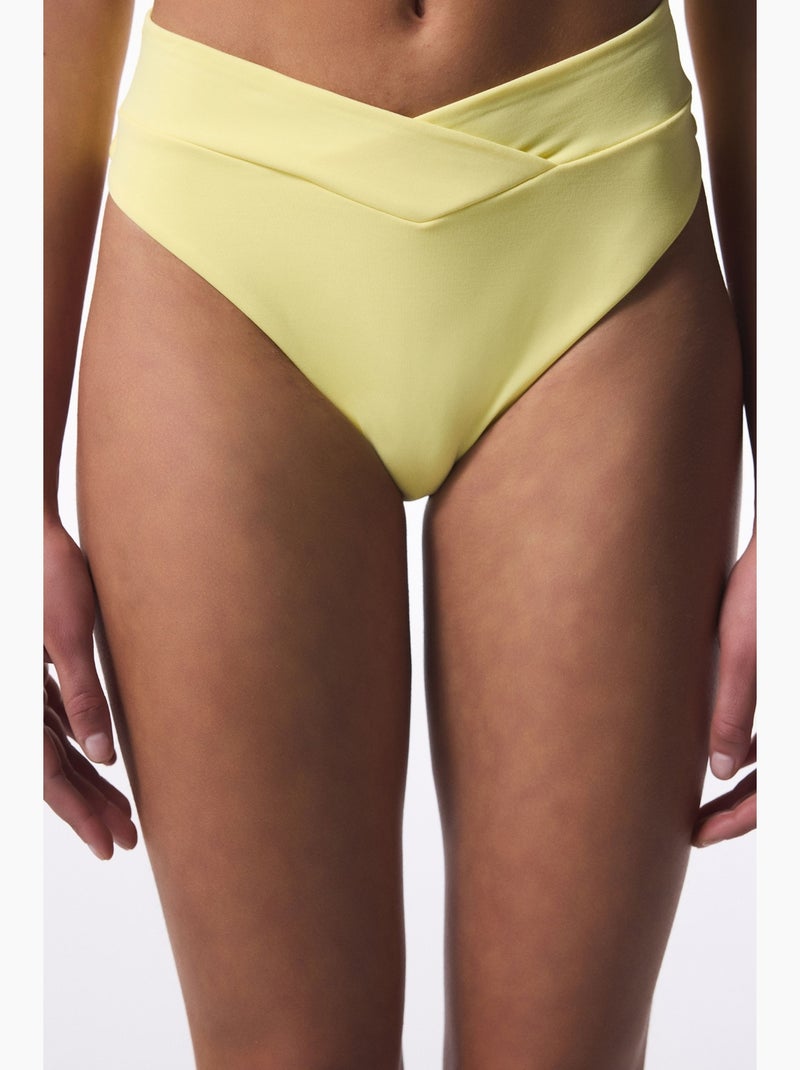 Slip bikinibroekje met v-snede penti Citroengeel - Kiabi