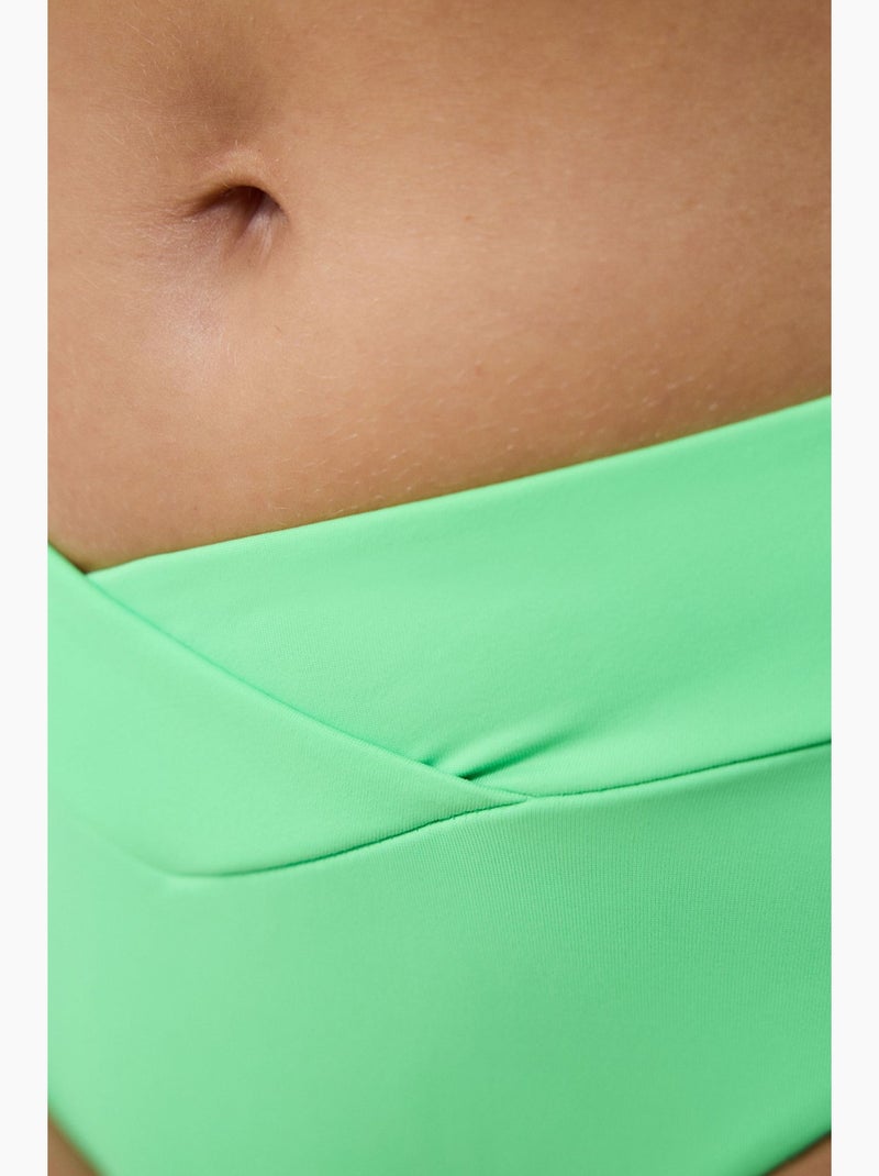 Slip bikinibroekje met v-snede penti Muntgroen - Kiabi