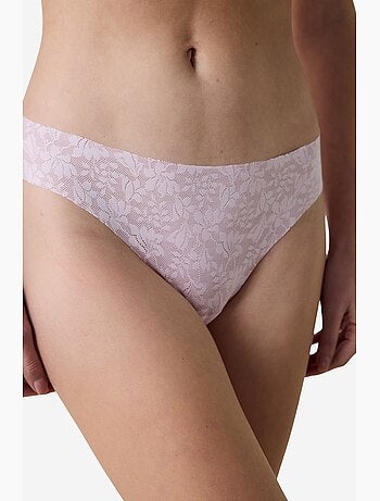 Slip brésilien en dentelle à découpe laser invisible penti