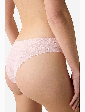 Slip brésilien en dentelle à découpe laser invisible penti