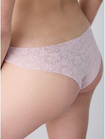 Slip brésilien invisible découpé au laser lacy en dentelle penti