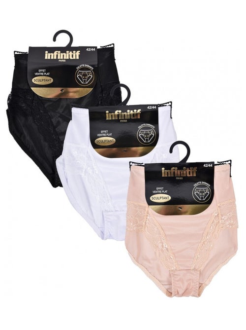 Slip Dames INFINITIF - Set van 3 - Kiabi Slip Dames INFINITIF - Set van 3 - Kiabi