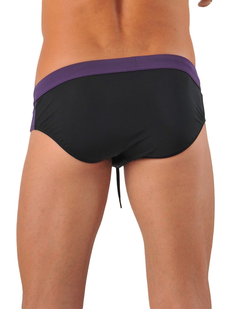 Slip de bain stripes Noir - Kiabi