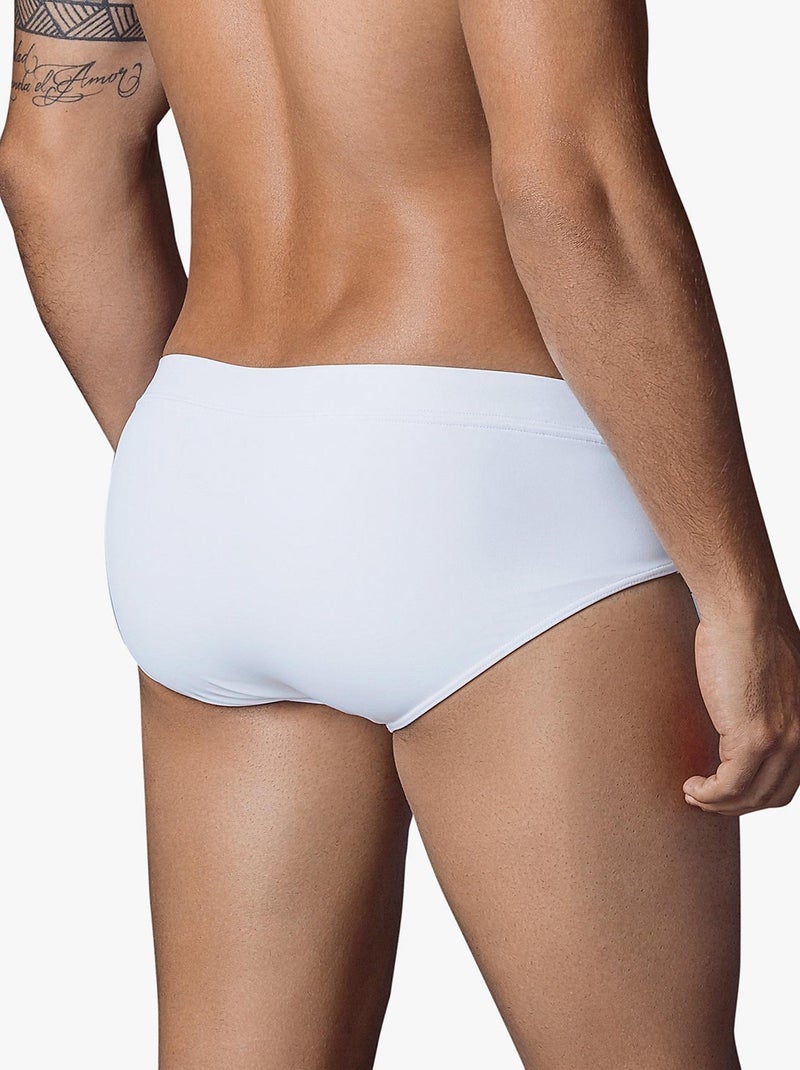 Slip de bain zipper Blanc - Kiabi