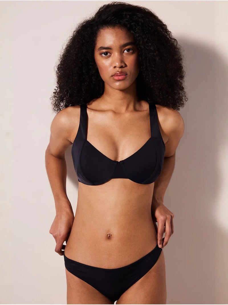 Slip de bikini basique penti Noir - Kiabi