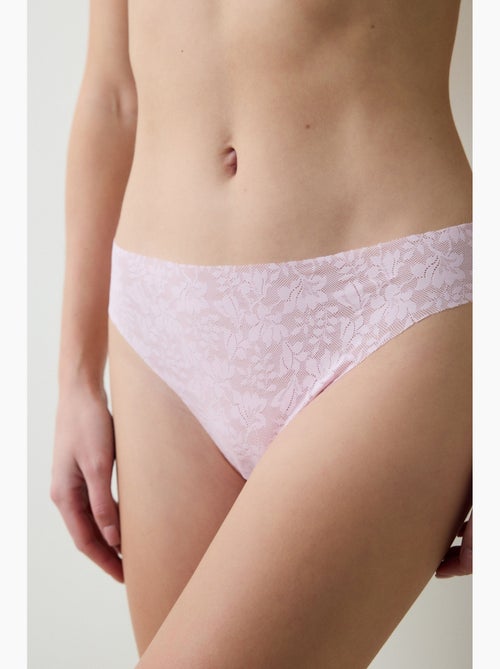 Slip dentelle à découpe laser invisible penti - Kiabi