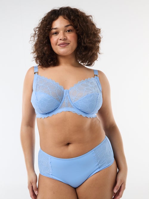 Slip met hoge taille en kant - Kiabi