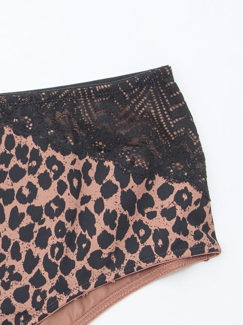Slip met hoge taille en luipaardprint - Kiabi