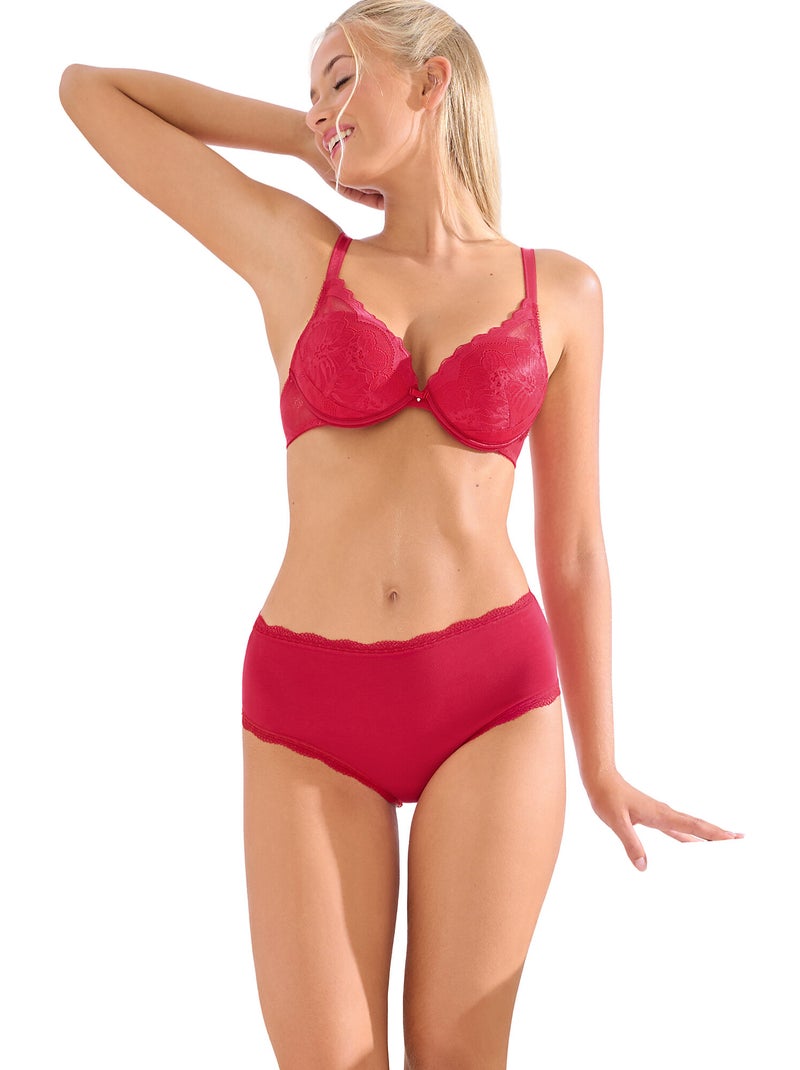 Slip met hoge taille everyday Rood - Kiabi