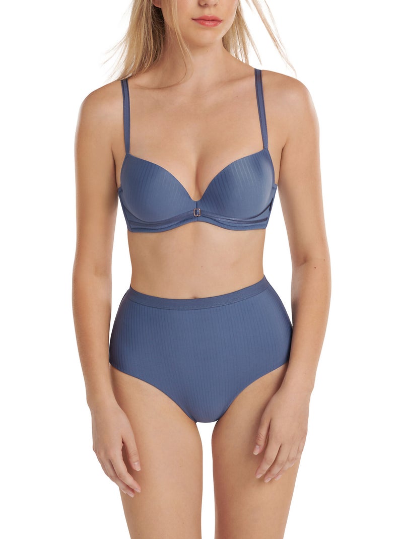 Slip met hoge taille laura Blauw - Kiabi