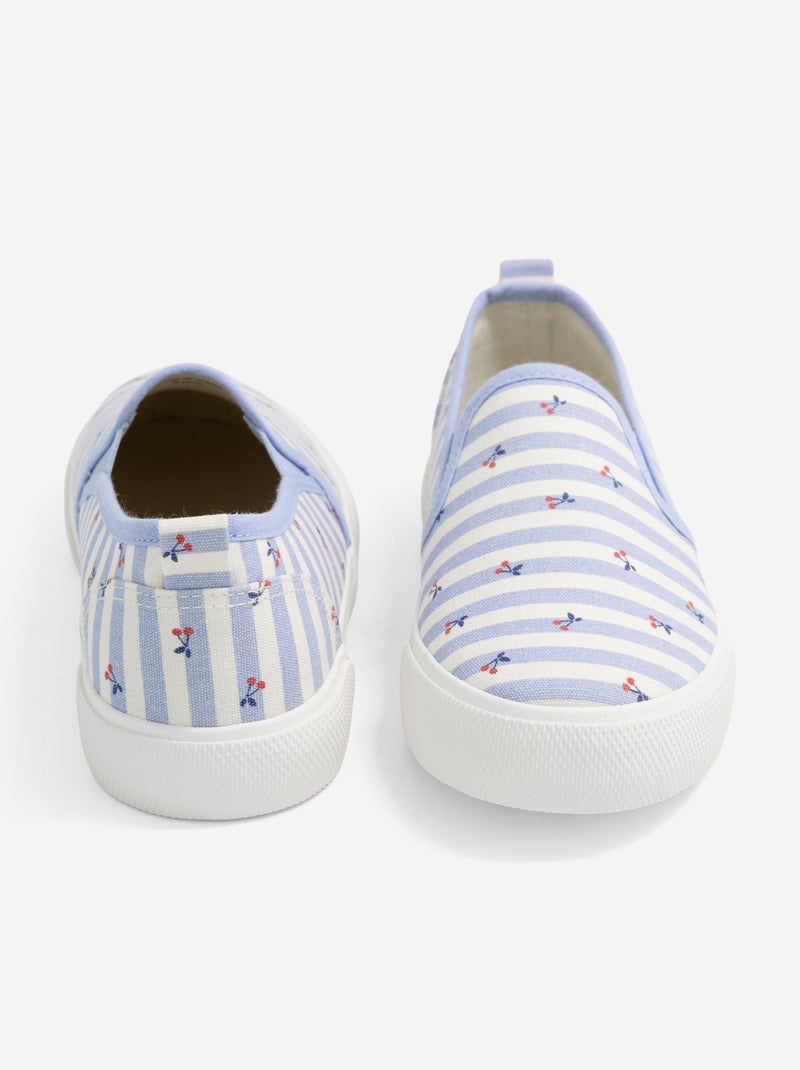 Slip-on sneakers met motief Blauw - Kiabi