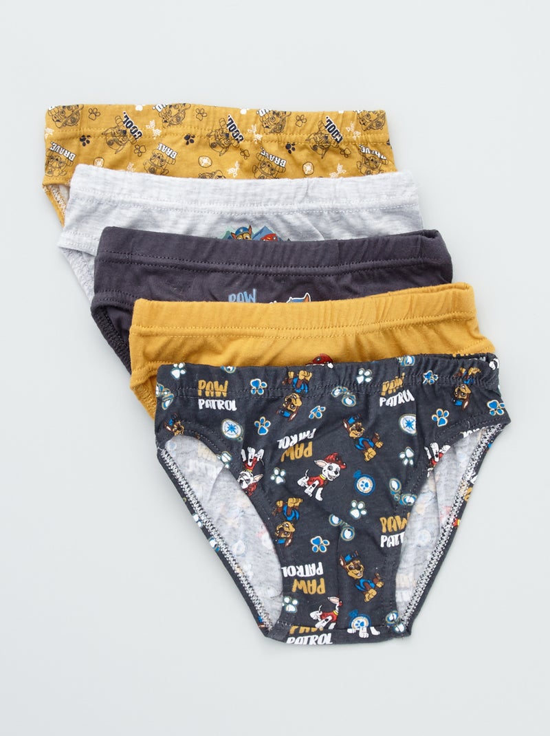 Slip 'Pat' Patrouille' - Lot de 5 Gris/jaune/bleu - Kiabi