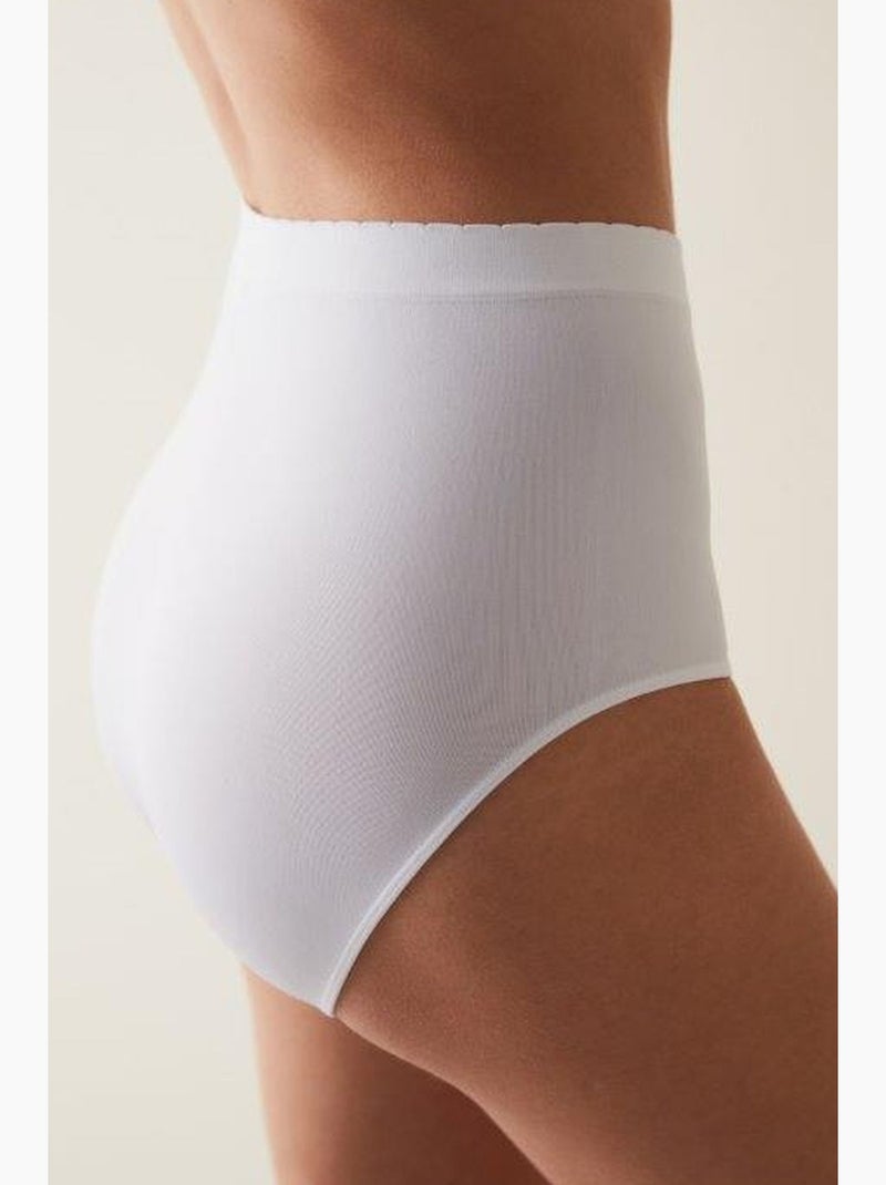 Slip taille haute basique penti Blanc - Kiabi