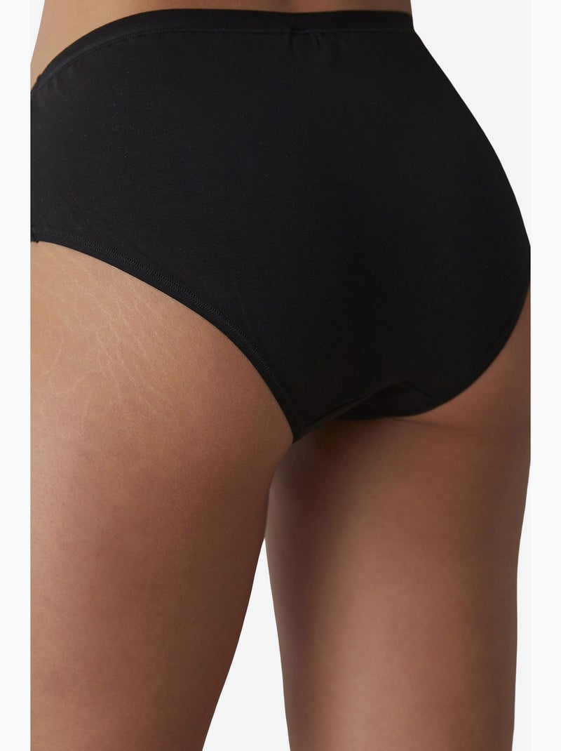 Slip taille haute fresh basic cover en coton penti Noir - Kiabi
