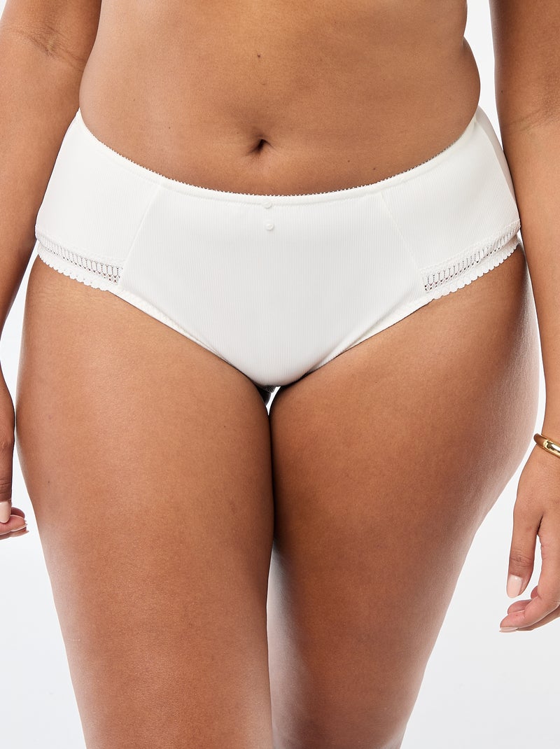 Slip van geribde microvezel Wit - Kiabi