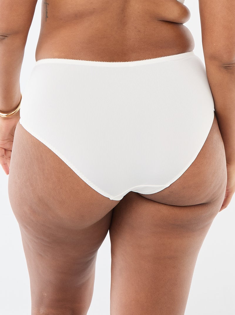 Slip van geribde microvezel Wit - Kiabi