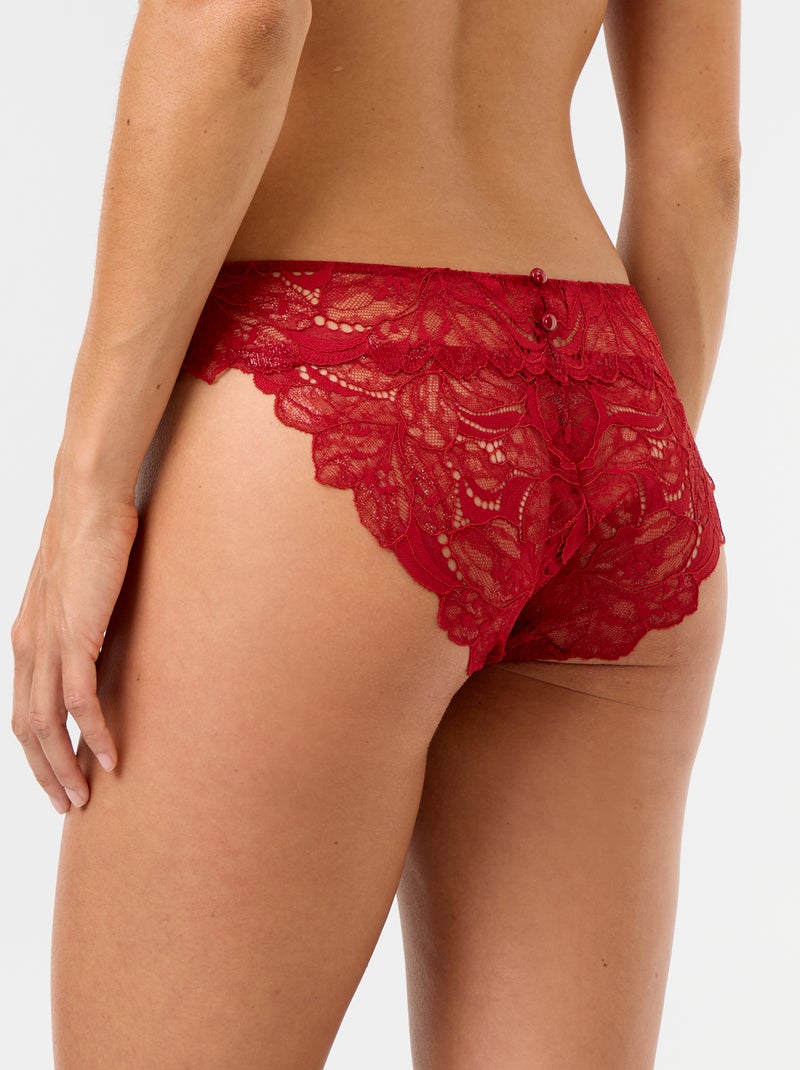 Slip van kant met pailletten Rood - Kiabi