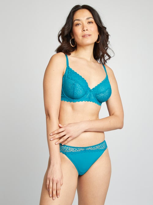 Slip van microvezel en kant - Kiabi
