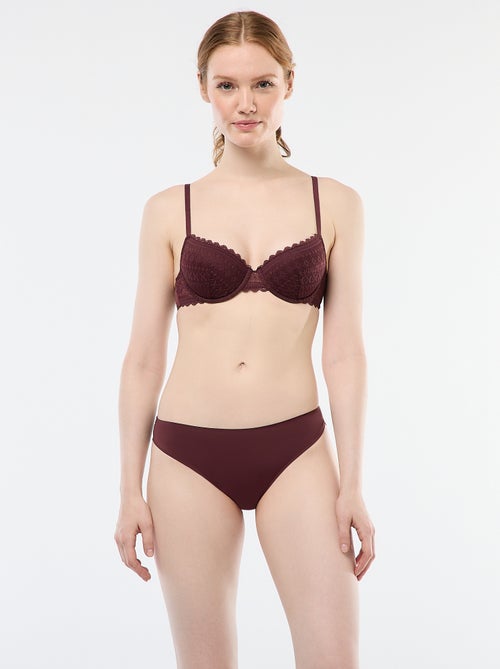 Slip van microvezel en kant - Kiabi