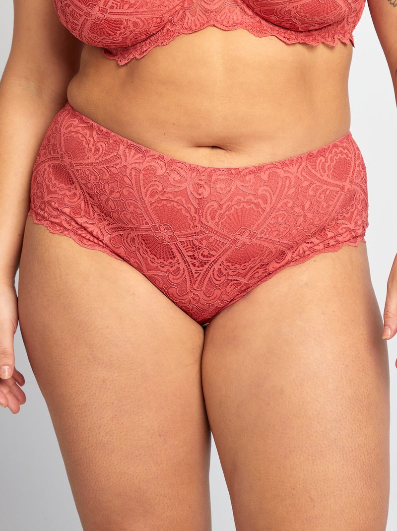 Slip van microvezel en kant ROSE - Kiabi