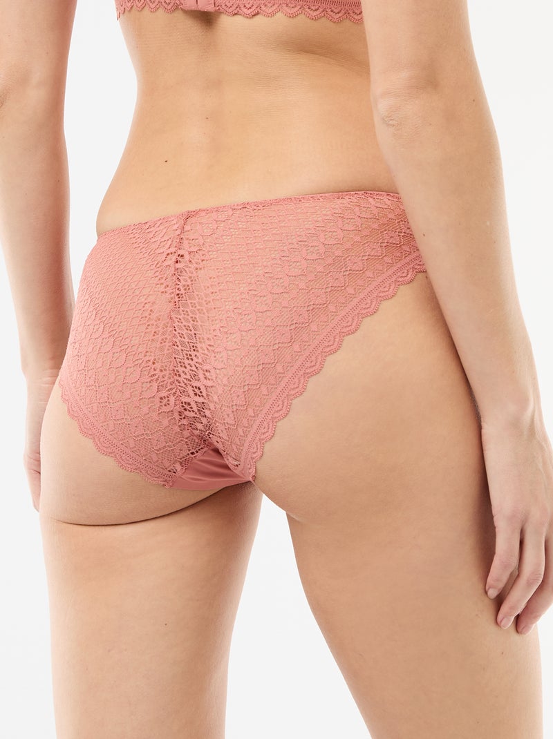 Slip van microvezel en kant Rose - Kiabi