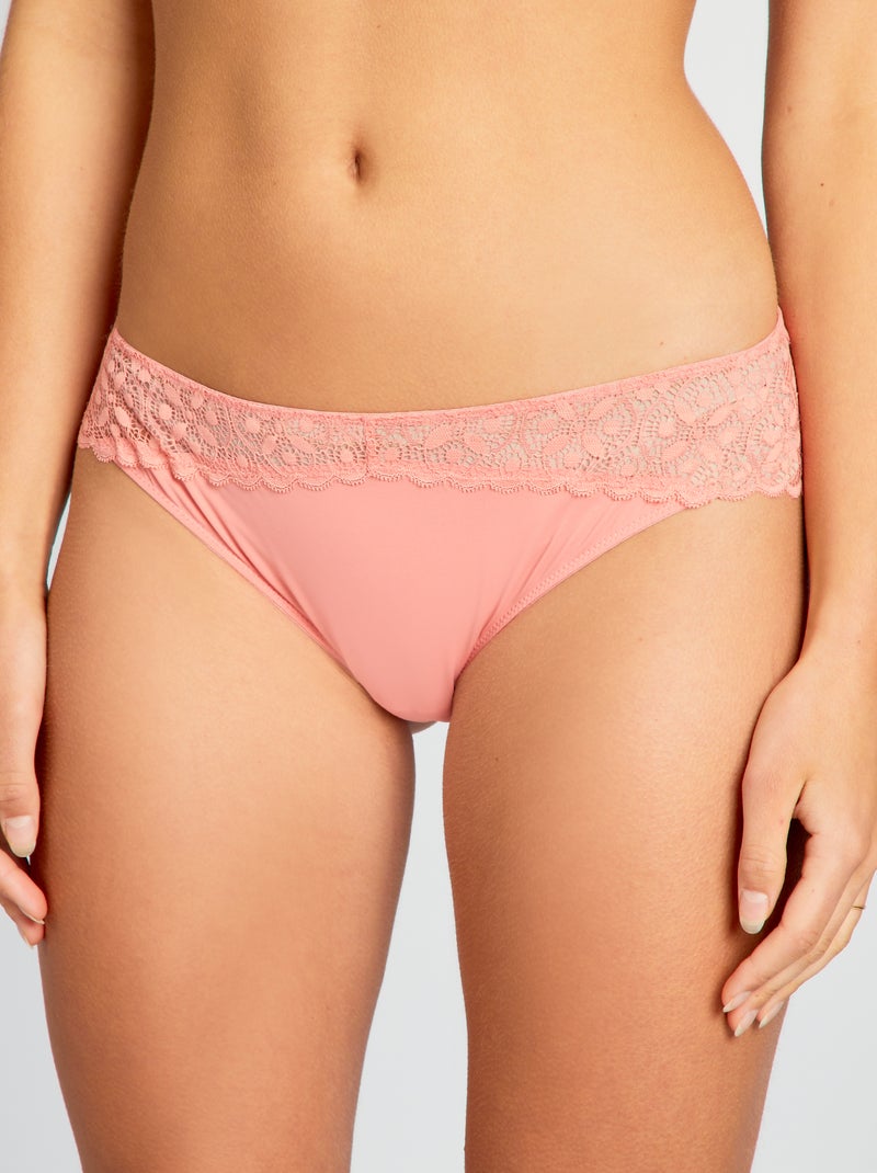 Slip van microvezel en kant ROSE - Kiabi