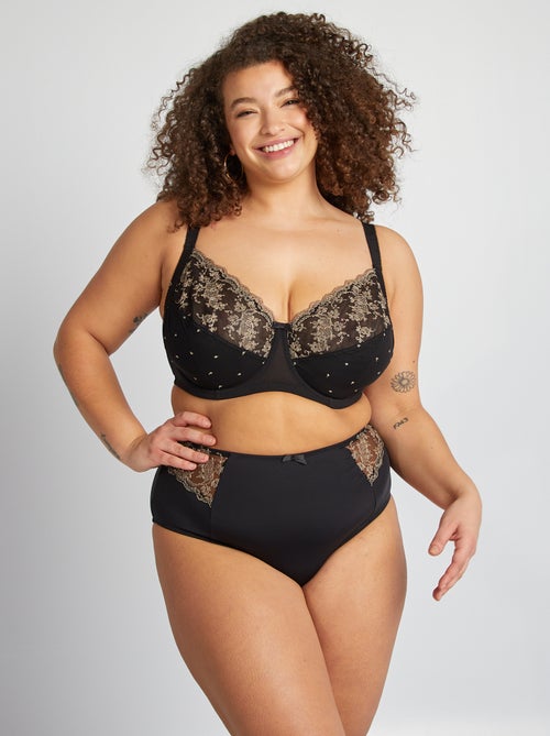 Slip van microvezel met borduursels - Kiabi
