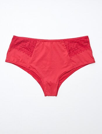 Slip van satijnachtige stof met kant
