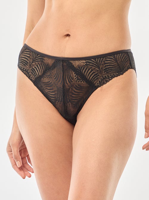 Slip van transparante kant in bladerpatroon - Kiabi