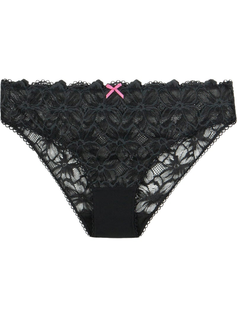 Slipje dames love mood pretty passio Zwart - Kiabi