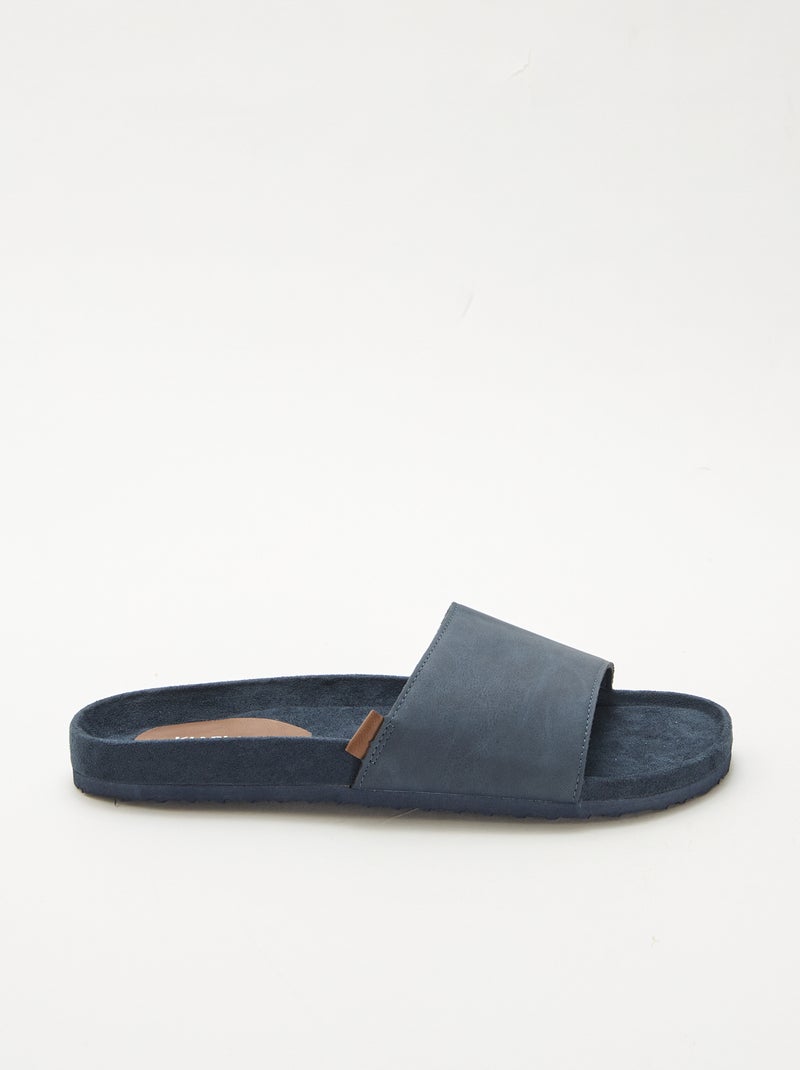 Slippers met één band Blauw - Kiabi