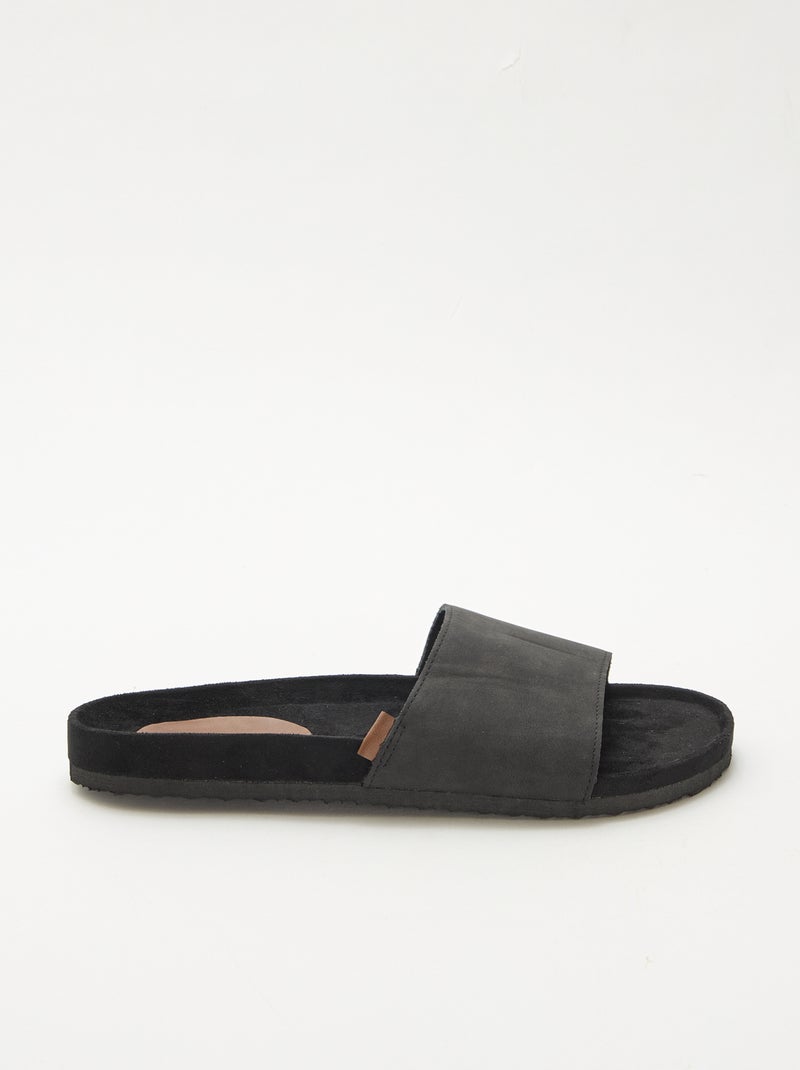 Slippers met één band Zwart - Kiabi