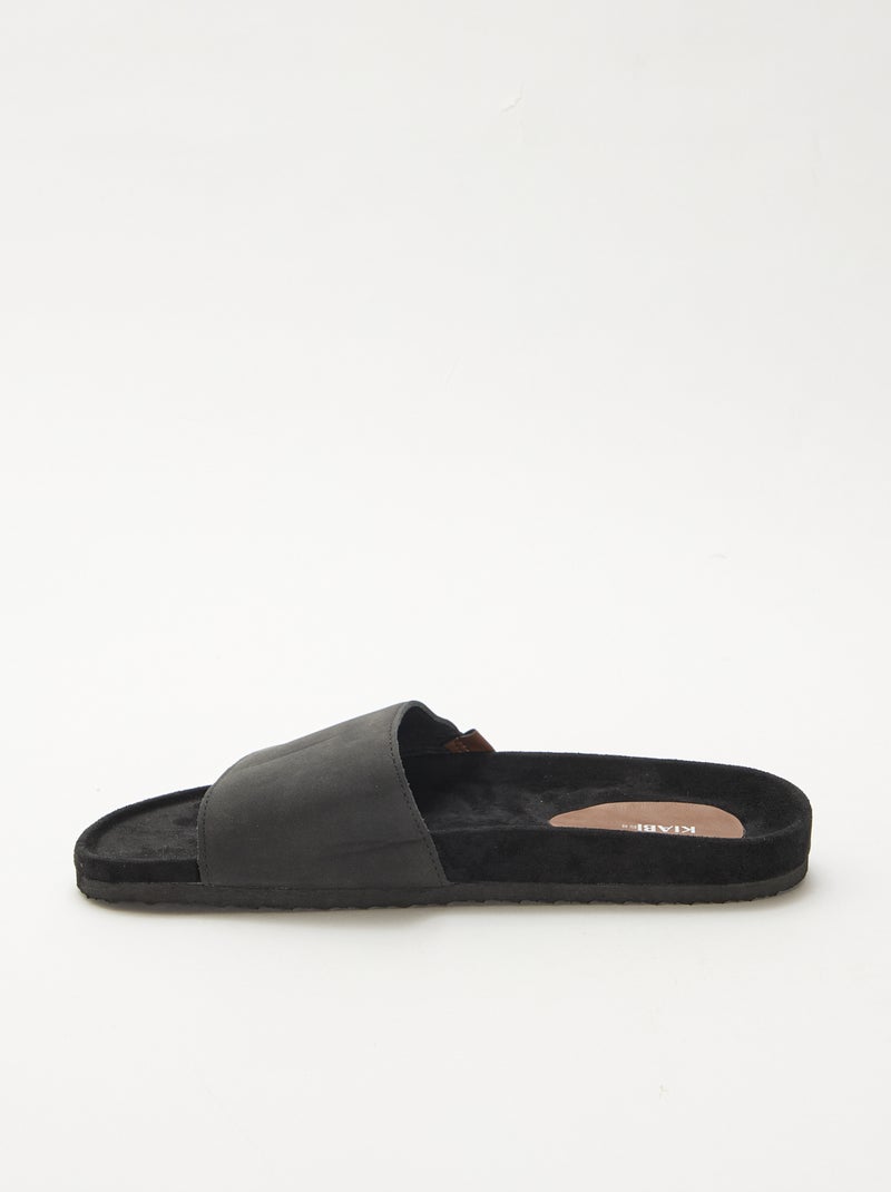 Slippers met één band Zwart - Kiabi
