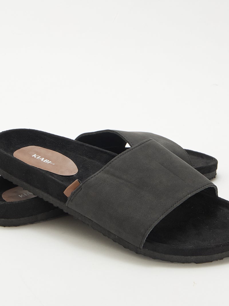 Slippers met één band Zwart - Kiabi