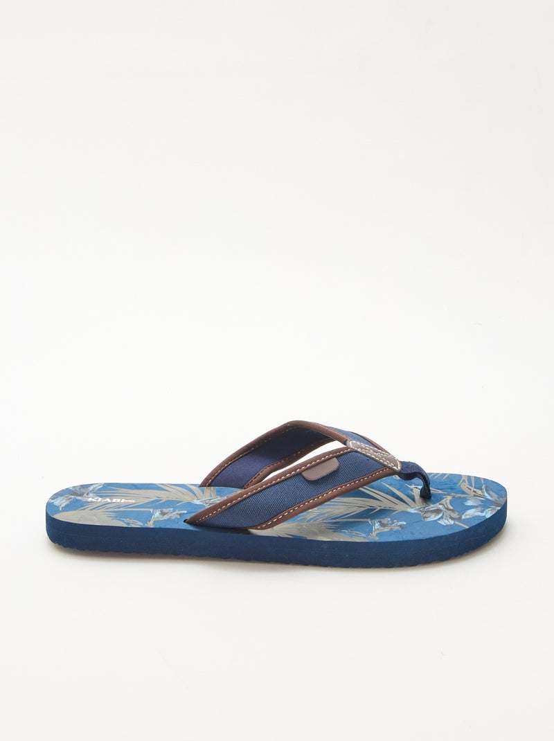 Slippers met fantasieprint Blauw - Kiabi
