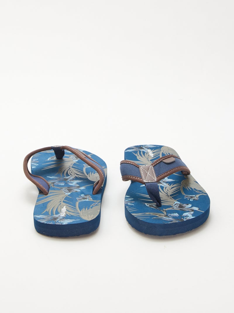 Slippers met fantasieprint Blauw - Kiabi
