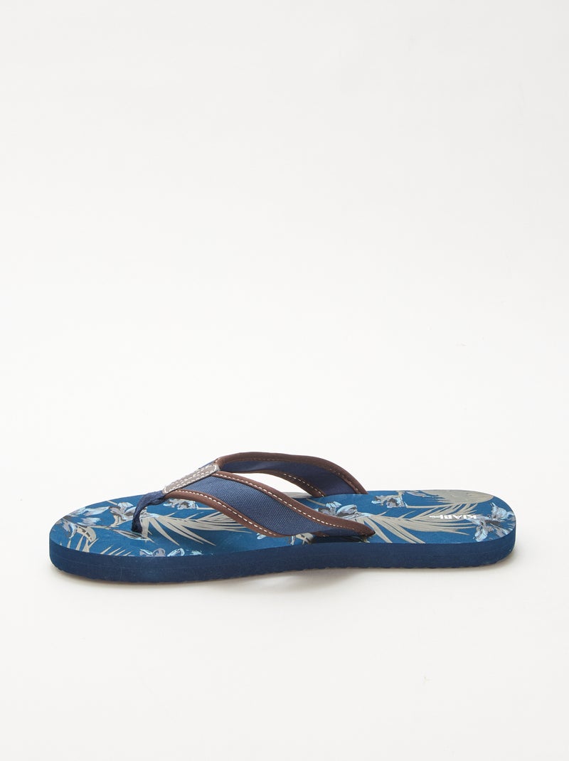 Slippers met fantasieprint Blauw - Kiabi