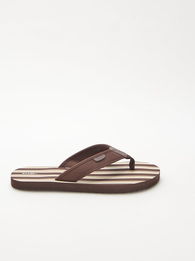 Slippers met fantasieprint Bruin - Kiabi