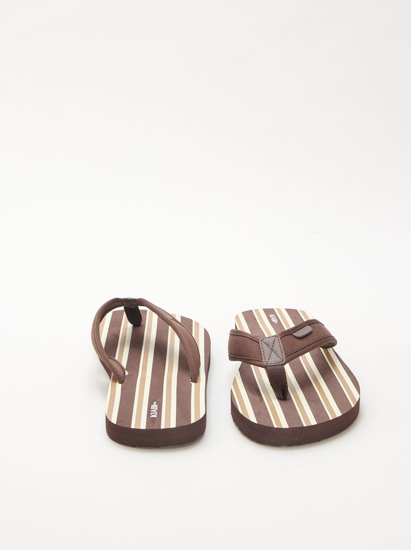 Slippers met fantasieprint Bruin - Kiabi