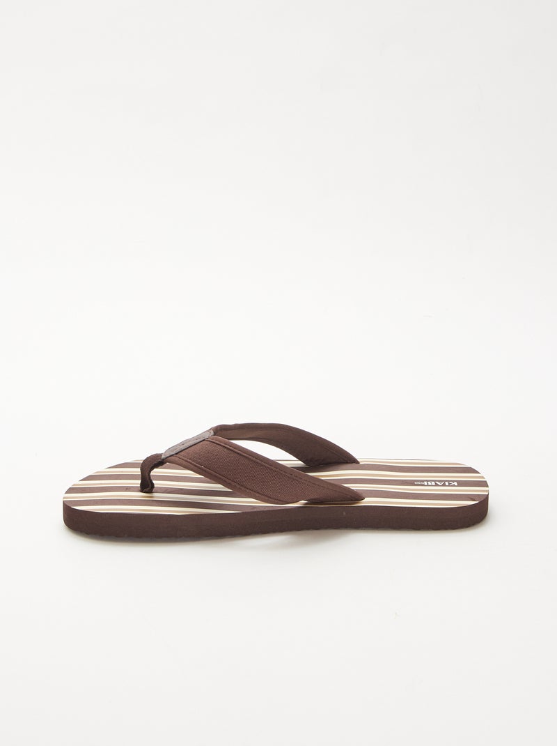Slippers met fantasieprint Bruin - Kiabi