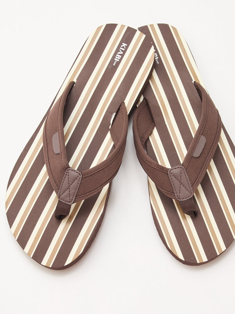 Slippers met fantasieprint Bruin - Kiabi
